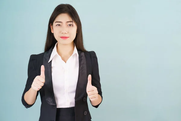 Asian Business Women Suit Thump — Stock Photo, Image