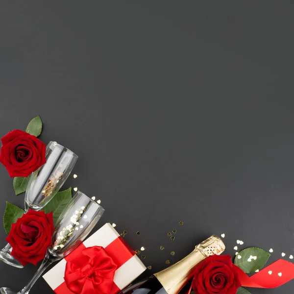 Valentines Day Gift Black — Zdjęcie stockowe