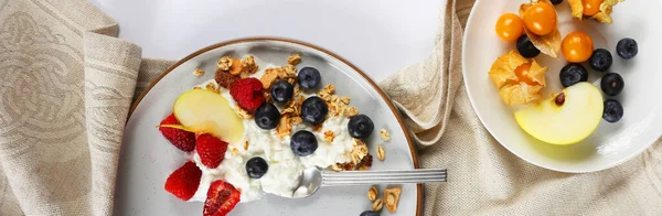 Gesundes Frühstück Von Oben — Stockfoto