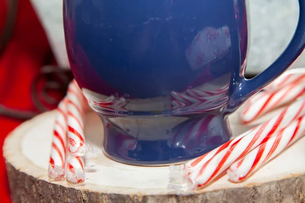 Warm Drink Candy Canes — Stock Photo, Image