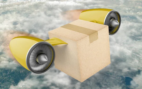 Delivery Cargo Box Mockup Perspective View — Fotografia de Stock