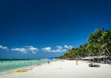Boracay 'ın plaj bölgesi tropikal cennet adası Filipinleri