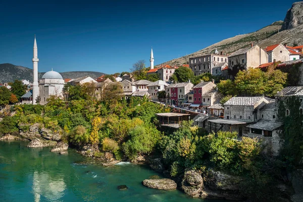 Neretva River Old Town Mostar Bosnia View — Stock Photo, Image