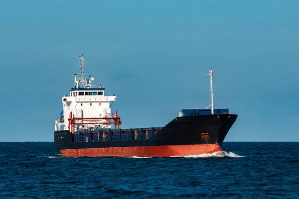 Black Cargo Ship Background View — Stock Photo, Image