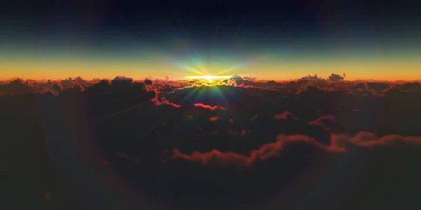 Fly Clouds Sunset Render — Stockfoto