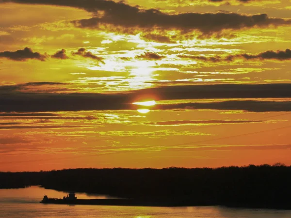 Golden Sunset Vacker Utsikt — Stockfoto