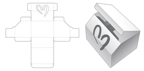 Angle Packaging Heart Shaped Window Die Cut Template — Fotografia de Stock