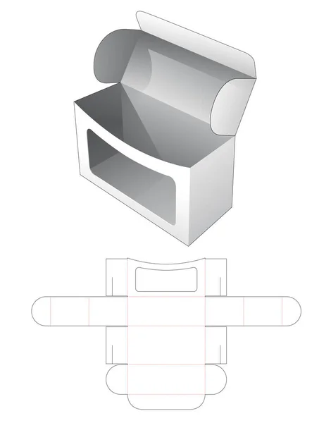 Cardboard Box Edge Rectangular Window Die Cut Template — Fotografia de Stock