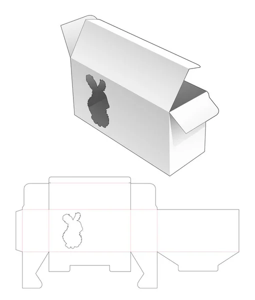 Packaging Rabbit Shaped Window Die Cut Template — Stock Photo, Image