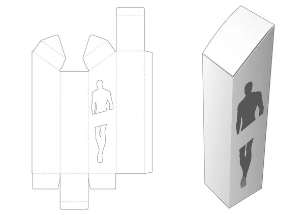 Slanted Ψηλό Κουτί Σχήμα Των Ανδρών Παράθυρο Πεθαίνουν Πρότυπο Περικοπή — Φωτογραφία Αρχείου