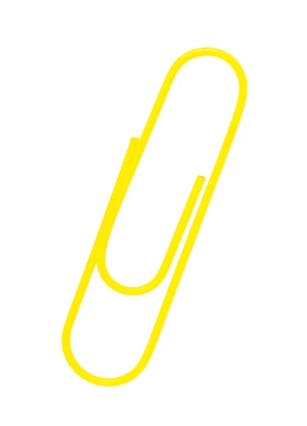 Yellow Paper Clip Close View — Stock Photo, Image