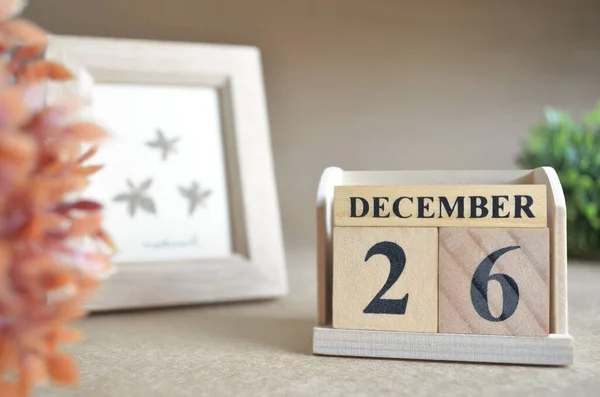 Houten Kalender Met December Maand Planningsconcept — Stockfoto