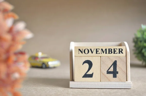 Calendario Legno Con Mese Novembre Concetto Pianificazione — Foto Stock