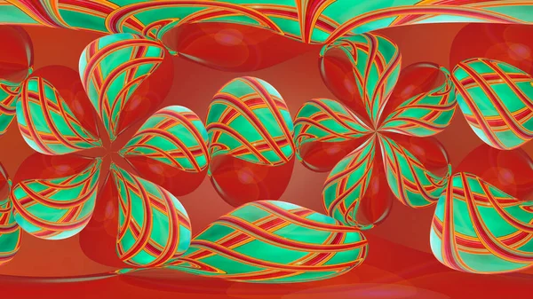Abstract Red Background Green Spheres — 스톡 사진