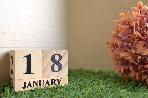 Holzkalender Mit Monat Januar Planungskonzept — Stockfoto