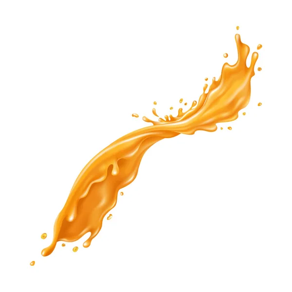 Spruzzo Liquido Arancione Uno Sfondo Bianco — Foto Stock