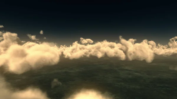 Büyük Bulutların Üzerinde Boyutlu Illüstrasyon Oluşturucu — Stok fotoğraf