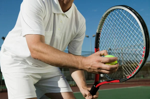 Cropped Photo Man Playing Tennis — Stock Photo, Image