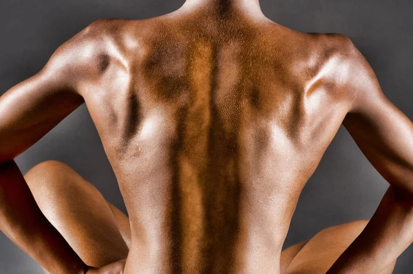 リアビューのセクシーアフリカ系アメリカ人女性裸 — ストック写真