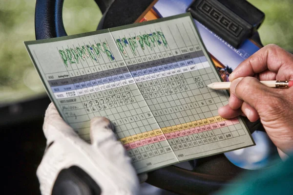 Punteggio Marcatura Golfista Sulla Scorecard — Foto Stock