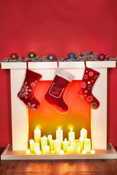 Nahaufnahme Von Festlichem Neujahr Und Weihnachtsdekor Als Hintergrund — Stockfoto