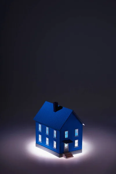 Podświetlany Model Domu Widok Tła — Zdjęcie stockowe