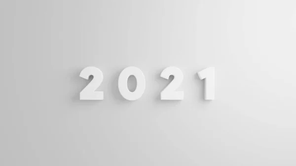 Ilustracja Renderowania Liczb 2021 Eleganckim Białym Tle Efekt Cienia — Zdjęcie stockowe