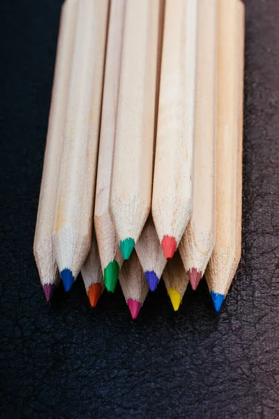 Χρωματιστά Μολύβια Για Δημιουργική Ιδέα Και Ιδέα Σχέδιο Και Ζωγραφική — Φωτογραφία Αρχείου