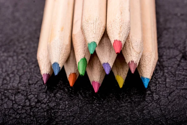 Χρωματιστά Μολύβια Για Δημιουργική Ιδέα Και Ιδέα Σχέδιο Και Ζωγραφική — Φωτογραφία Αρχείου