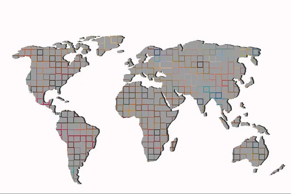 Aproximadamente Bosquejado Mapa Del Mundo Como Conceptos Negocios Globales —  Fotos de Stock