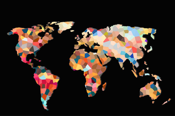 Грубо прорисованная карта мира как глобальные бизнес-концепции    