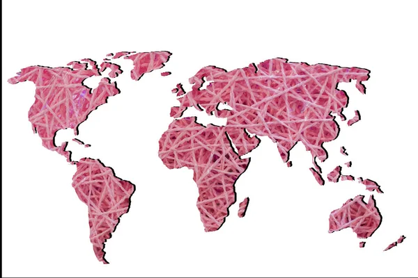 Zhruba Načrtnuté Mapa Světa Vzory — Stock fotografie