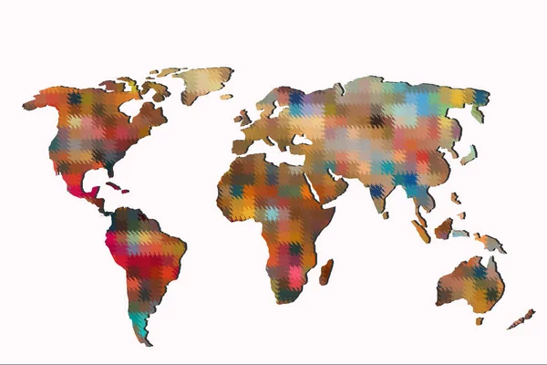 Грубо Прорисованная Карта Мира Глобальные Бизнес Концепции — стоковое фото