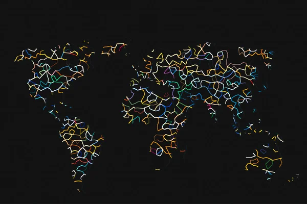 Grob Skizzierte Weltkarte Als Globale Geschäftskonzepte — Stockfoto