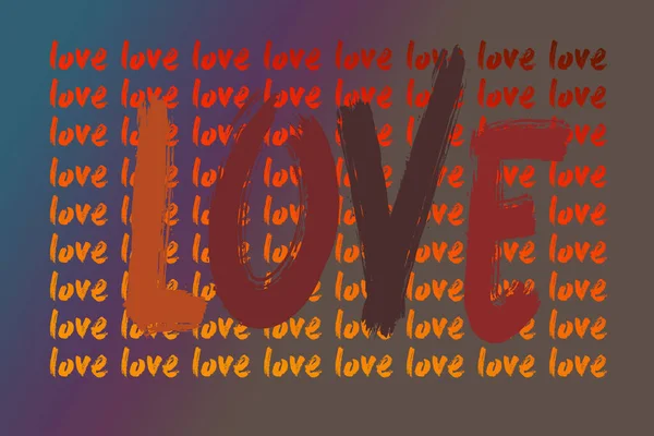 Das Wort Liebe Als Begriff Der Liebe Und Valentinstag Hintergrund — Stockfoto