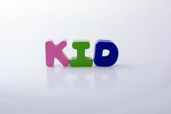 Word Kid Written Colorful Letter Blocks — Stock Photo, Image