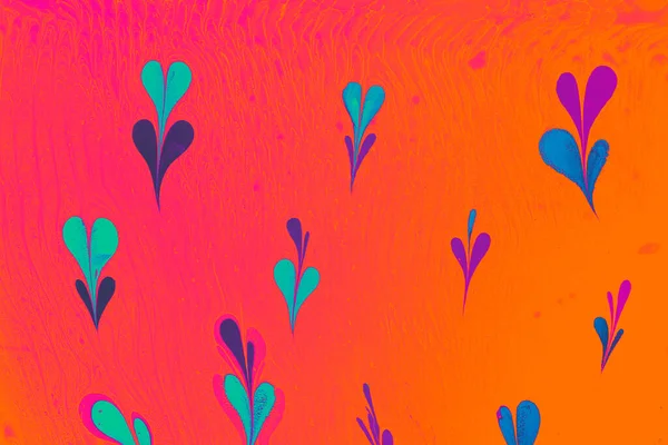 Ебру Мармурове Мистецтво Квітковими Візерунками Абстрактний Шаблон Тла — стокове фото