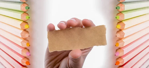 Papel Carta Rasgado Branco Mão — Fotografia de Stock