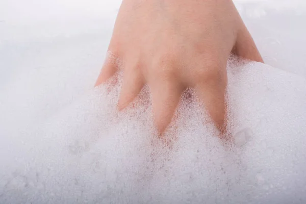 Child Washing Hands Foam — Stock Photo, Image