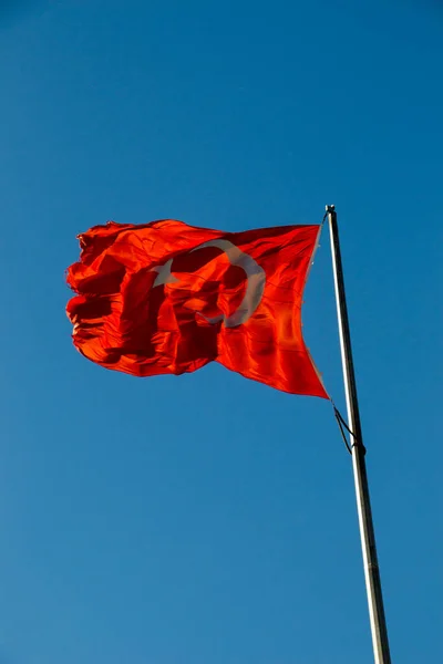 Bandeira Nacional Turca Vista — Fotografia de Stock