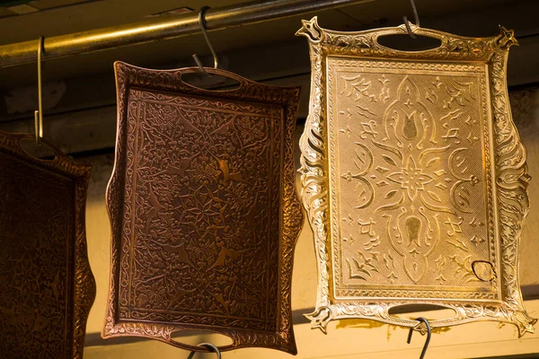 Osmanisch Türkische Traditionelle Dekorative Handgefertigte Tabletts — Stockfoto