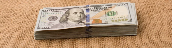 Paquete Billetes Dólar Estadounidense — Foto de Stock