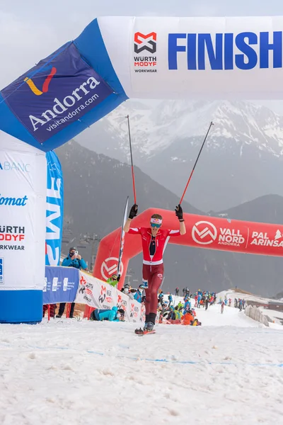 Bonnet Rmi Sui Línea Meta Campeonato Ismf Comapedrosa Andorra 2021 — Foto de Stock