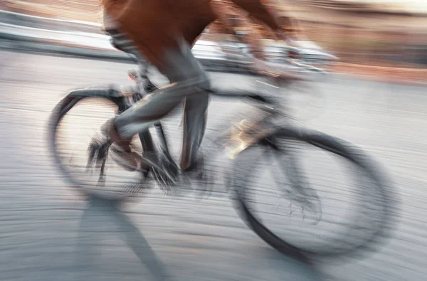 Cyclist City Roadway — Stock Photo, Image