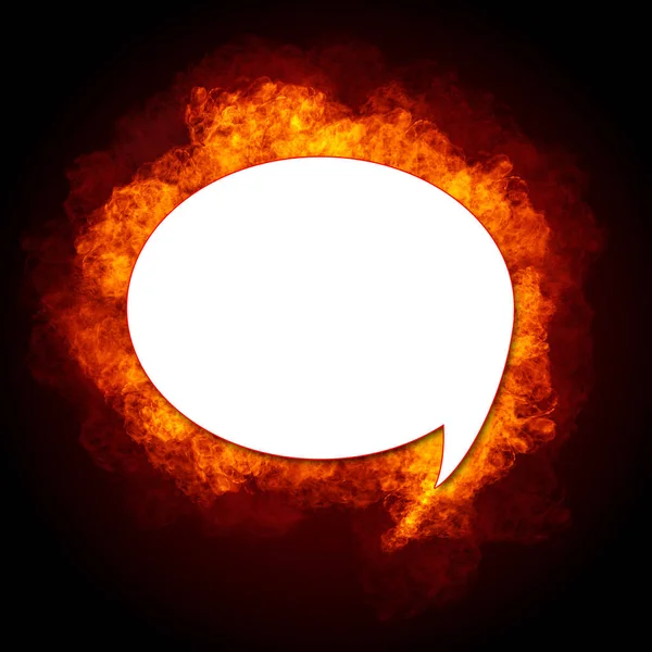 Fiery Bubble Copy Space Dark Background — Stock Photo, Image