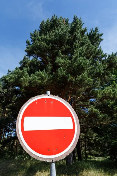 Запрет Дорожного Знака Леса — стоковое фото