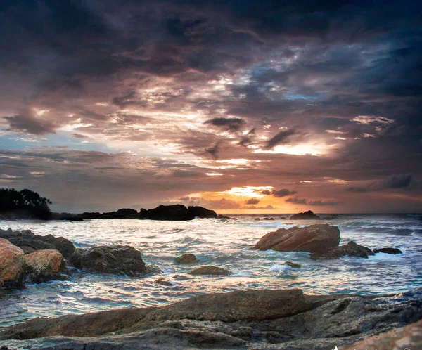 Hermosa Puesta Sol Playa Galle —  Fotos de Stock