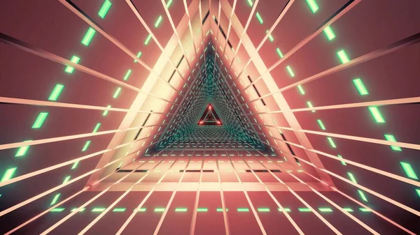 Triangle Tunnel Neon Lights Illustration — Stockfoto