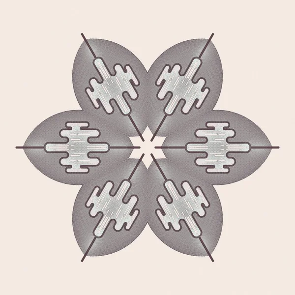 Belles Élégantes Conceptions Monochromatiques Symétriques Mandala Sur Une Feuille Solide — Photo