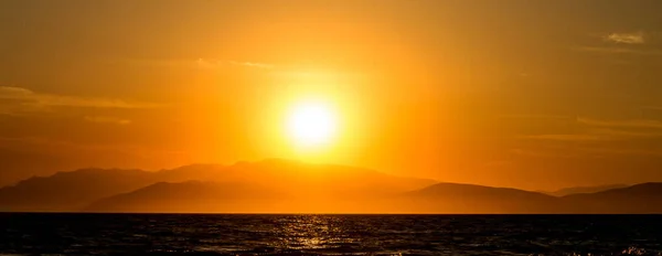 Vacker Solnedgång Stranden Turkiet — Stockfoto